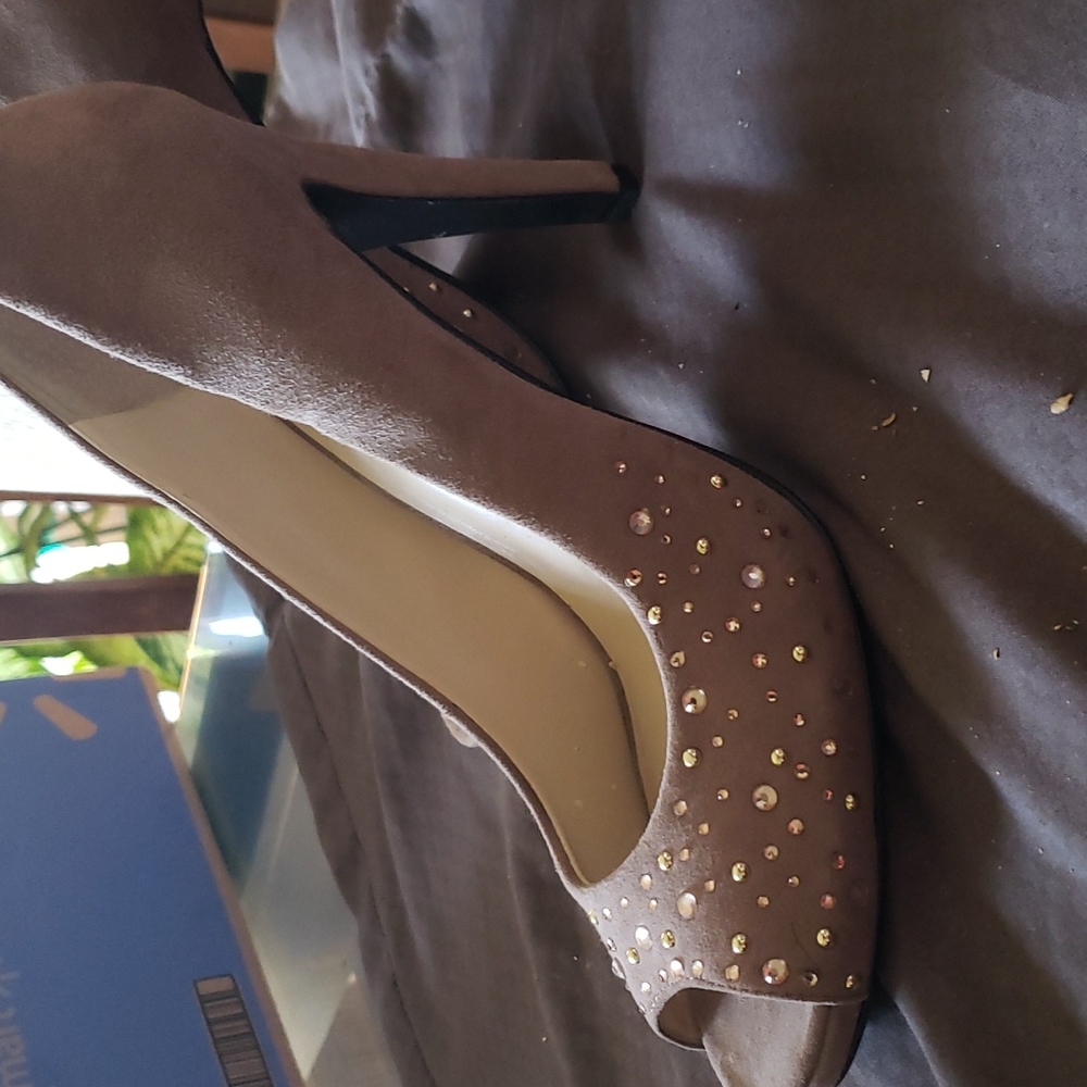 Peep toe heels (beige) - Picture 2 of 5